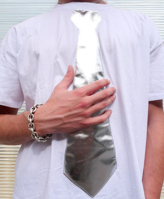 tie-shirt argenté